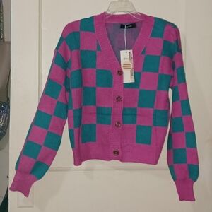 NWT Checkered Women's Sweater